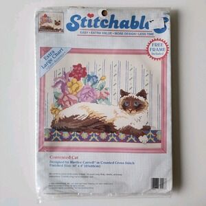 DIMENSIONS STITCHABLES Counted Cross Stitch Kit 72117 Contented Cat‎ Siamese NEW